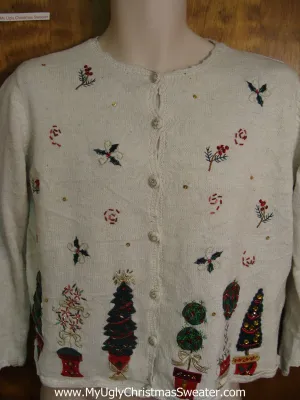 80s Decorated Trees Bad Christmas Sweater