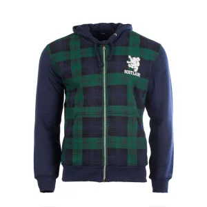 Adults Tartan Scotland Lion Hooded Zip Top - Black Watch