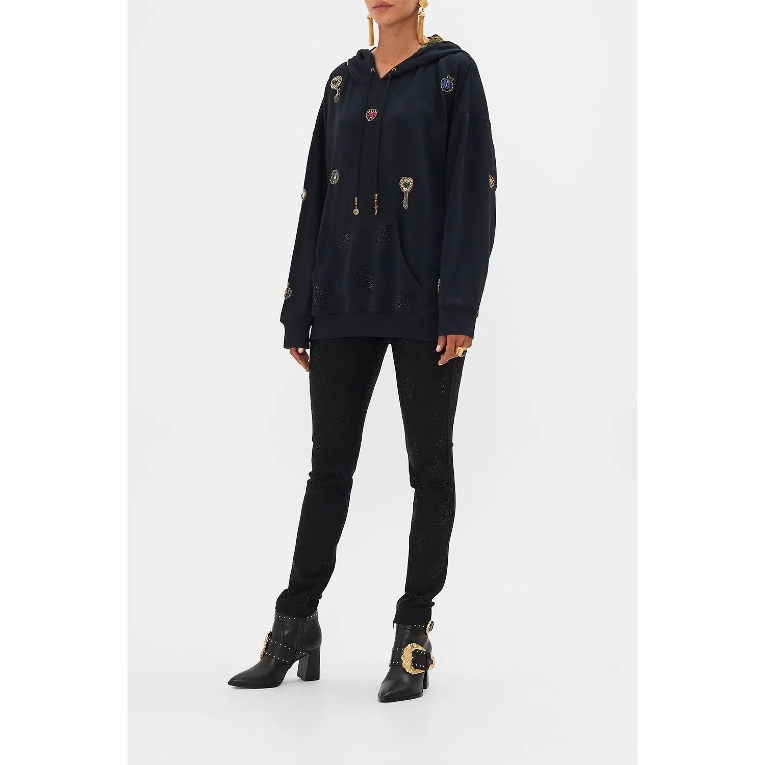 Amsterglam Oversized Embellished Boyfriend Hoodie