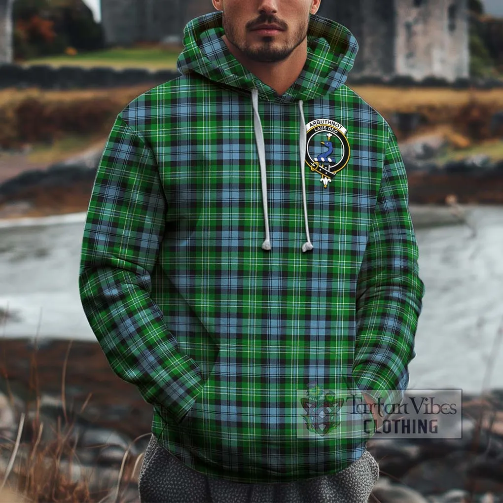 Arbuthnot Ancient Tartan Cotton Hoodie with Family Crest