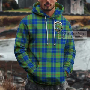 Barclay Hunting Ancient Tartan Cotton Hoodie with Family Crest