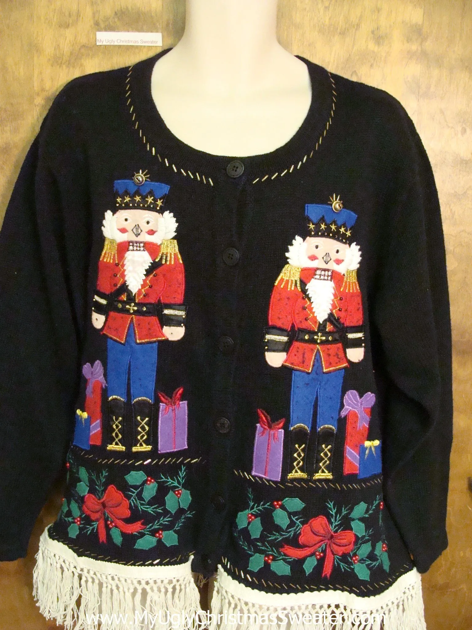 Best Nutcracker Ugly Christmas Sweater with Fringe