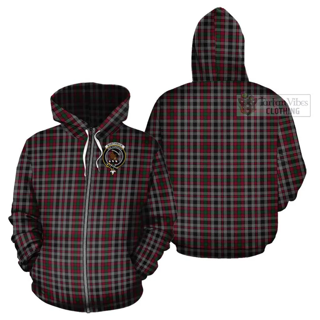 Borthwick Tartan Cotton Hoodie with Family Crest