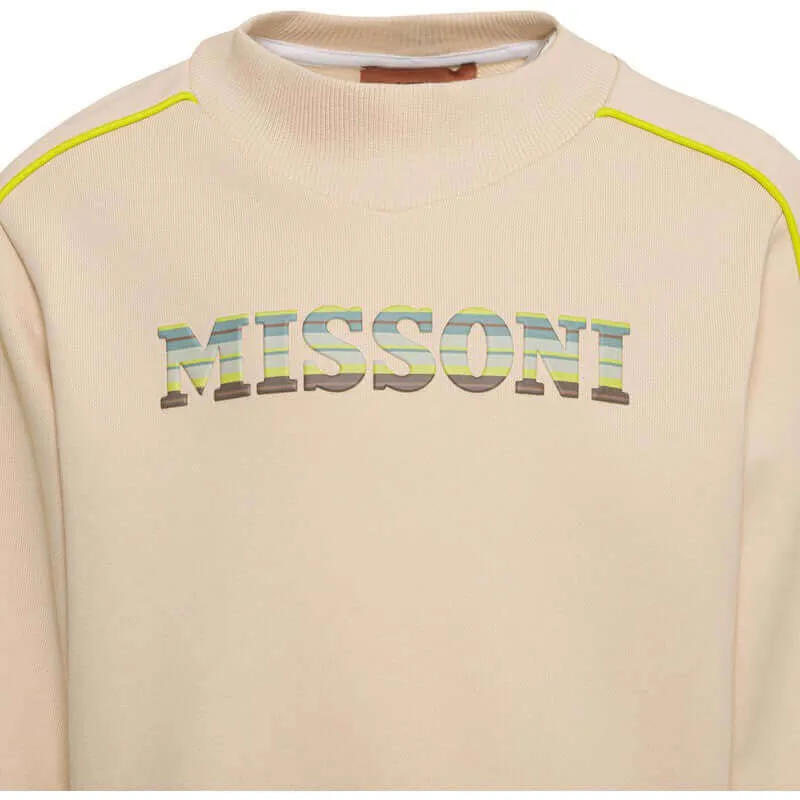 Boys Beige Logo Sweatshirt