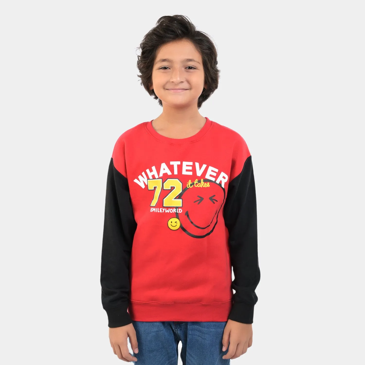 Boys Fleece Sweatshirt Whatever-Red