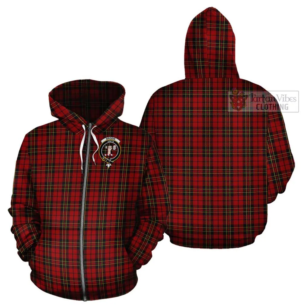 Brodie Tartan Cotton Hoodie with Family Crest