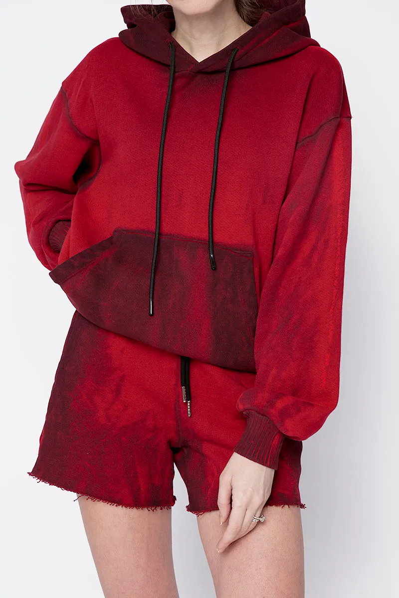 Brooklyn Oversized Hoodie in Ruby Mix