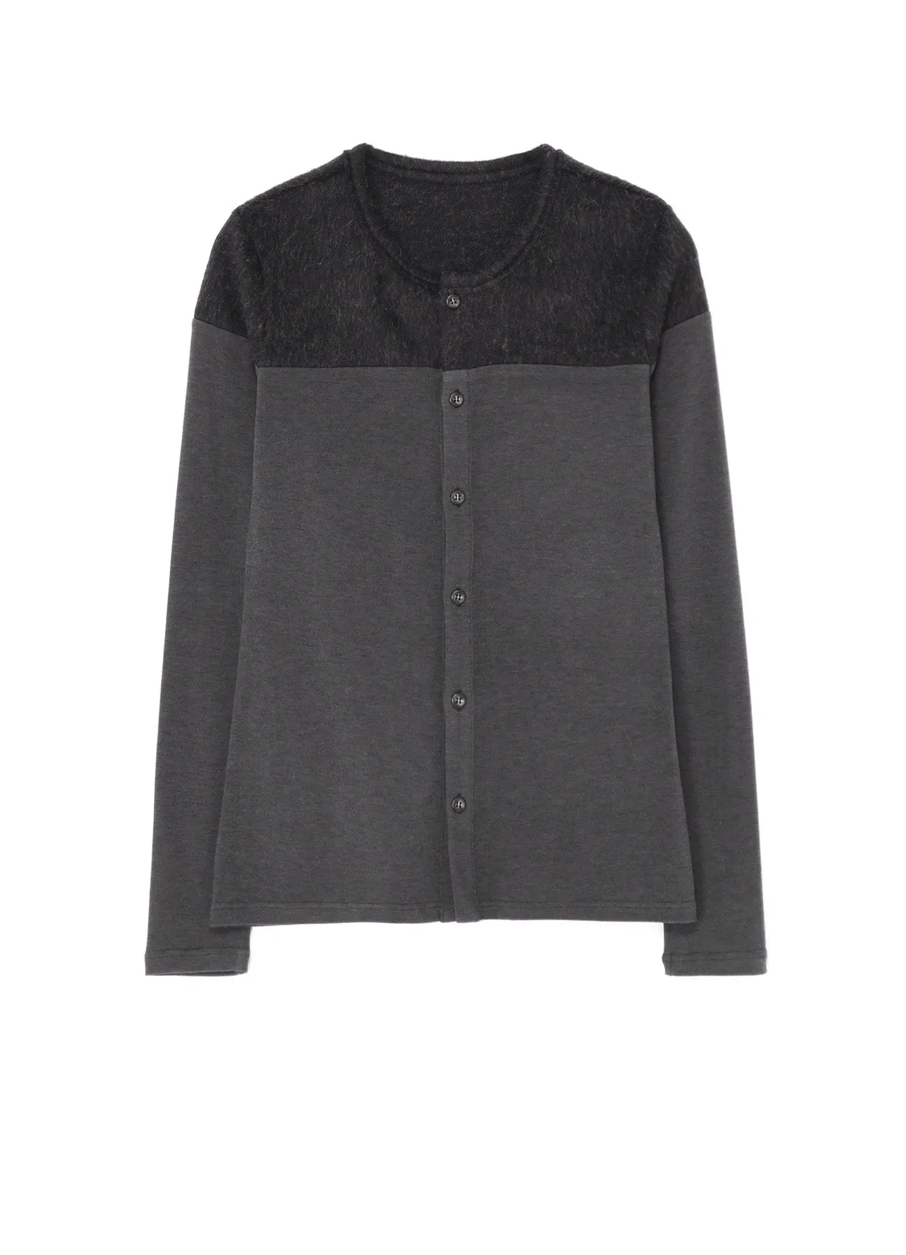 BRUSHED JERSEY PANELED CARDIGAN