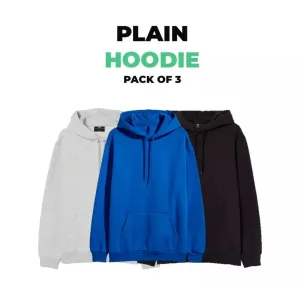 Bundle of 3 Plain Hoodie