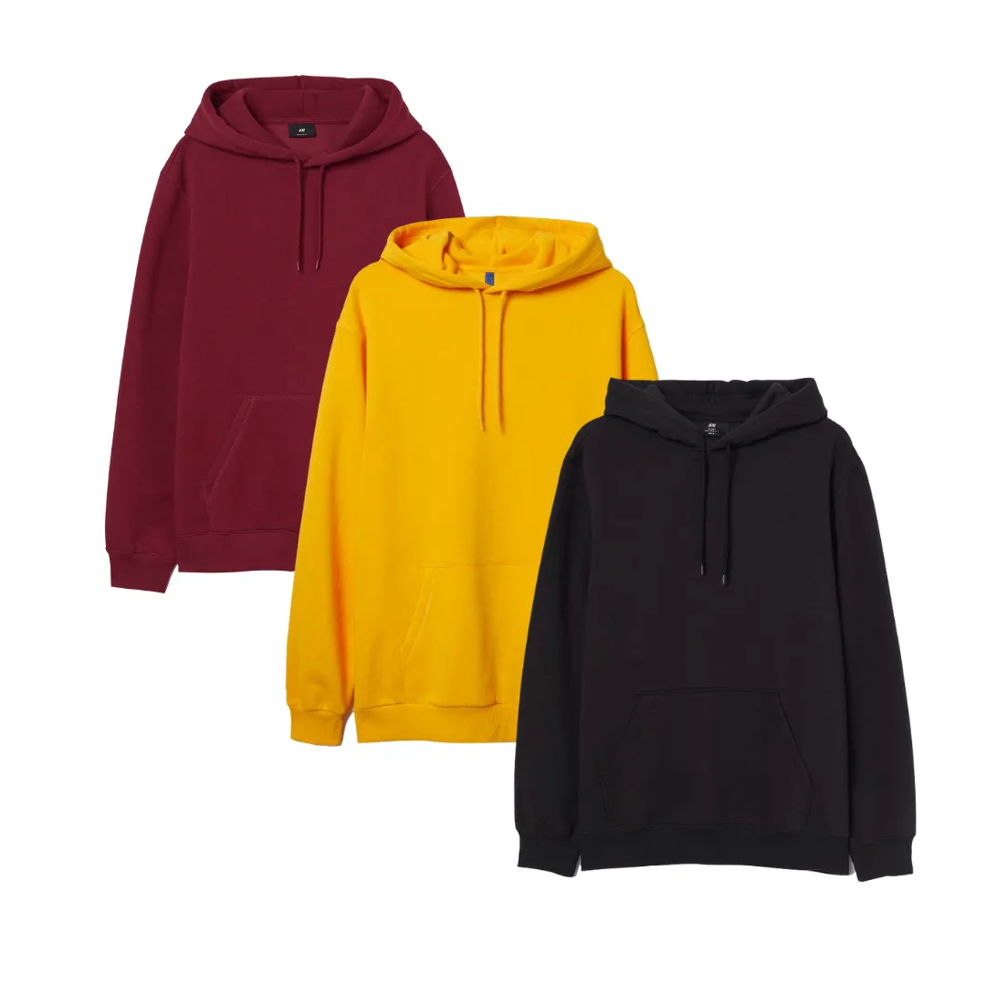 Bundle of 3 Plain Hoodie