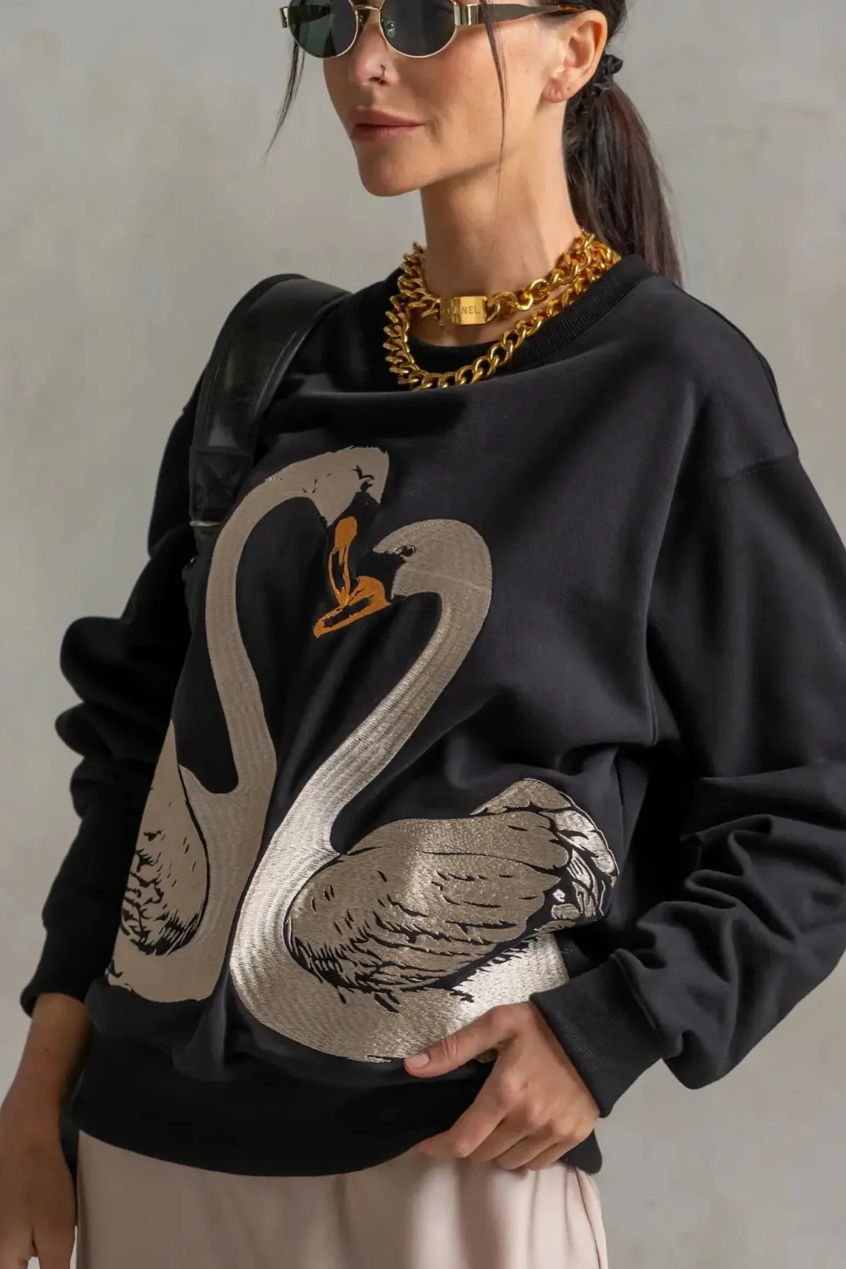 CARE TUCKER: Swans Classic Embroidered Sweatshirt