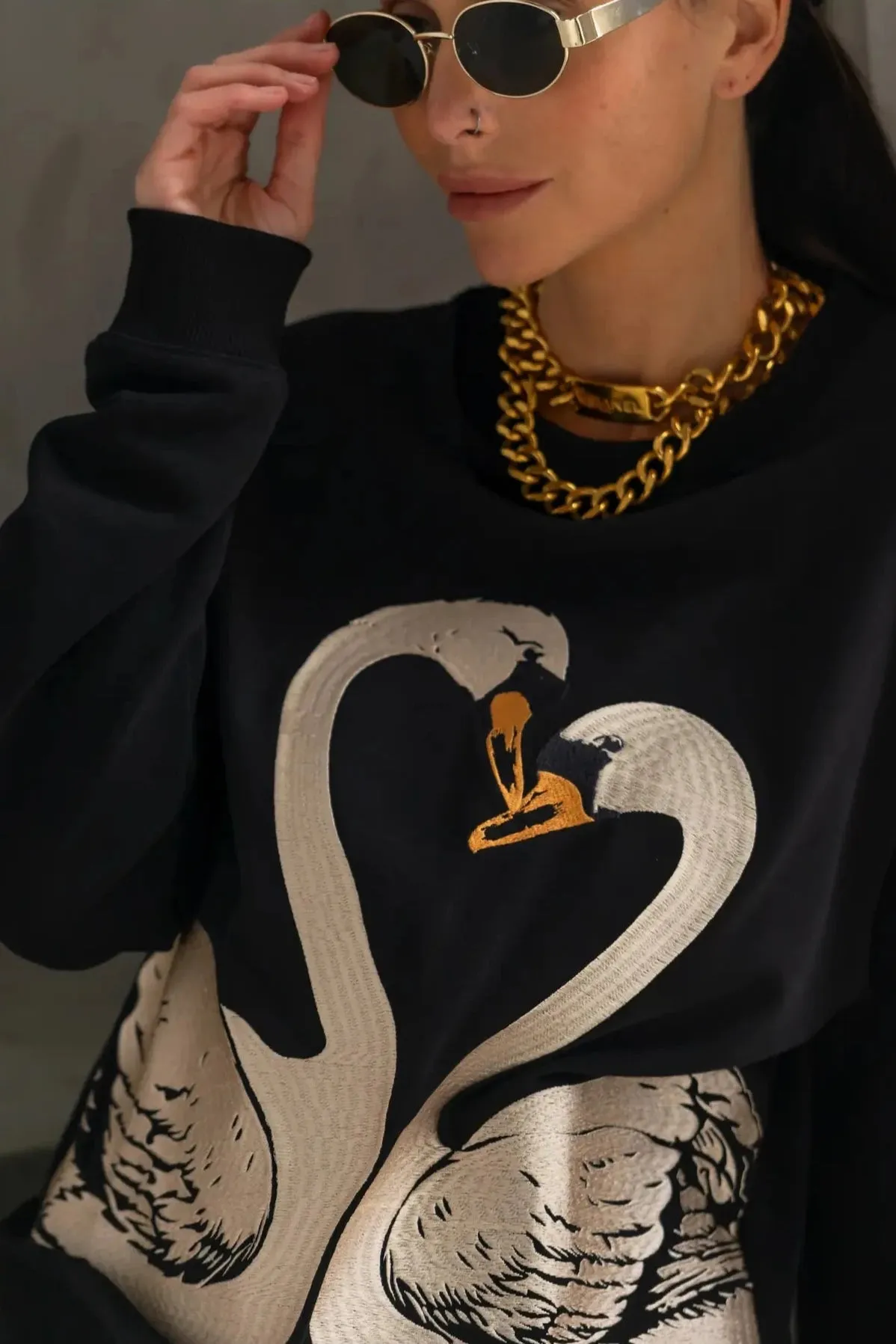 CARE TUCKER: Swans Classic Embroidered Sweatshirt