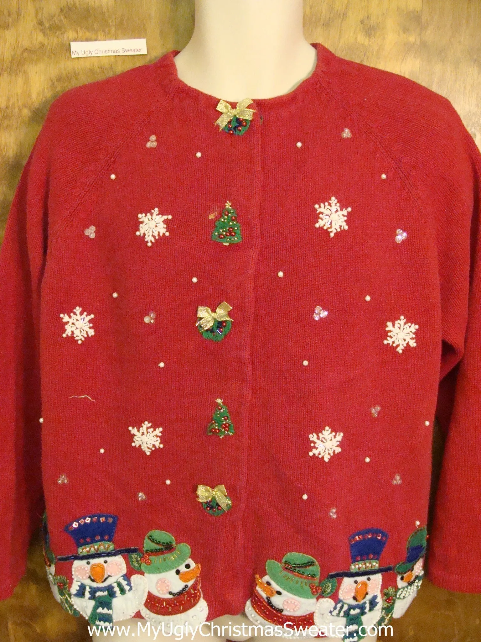 Carrot Nosed Snowmen Cheap Ugly Christmas Sweater