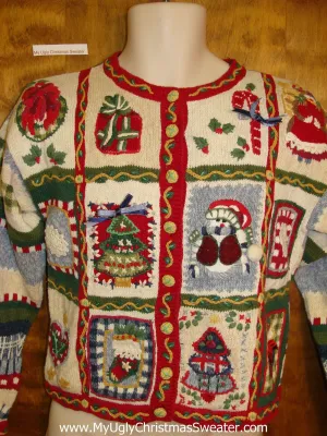 Cheap Ugly Christmas Sweater wiht Padded Shoulders