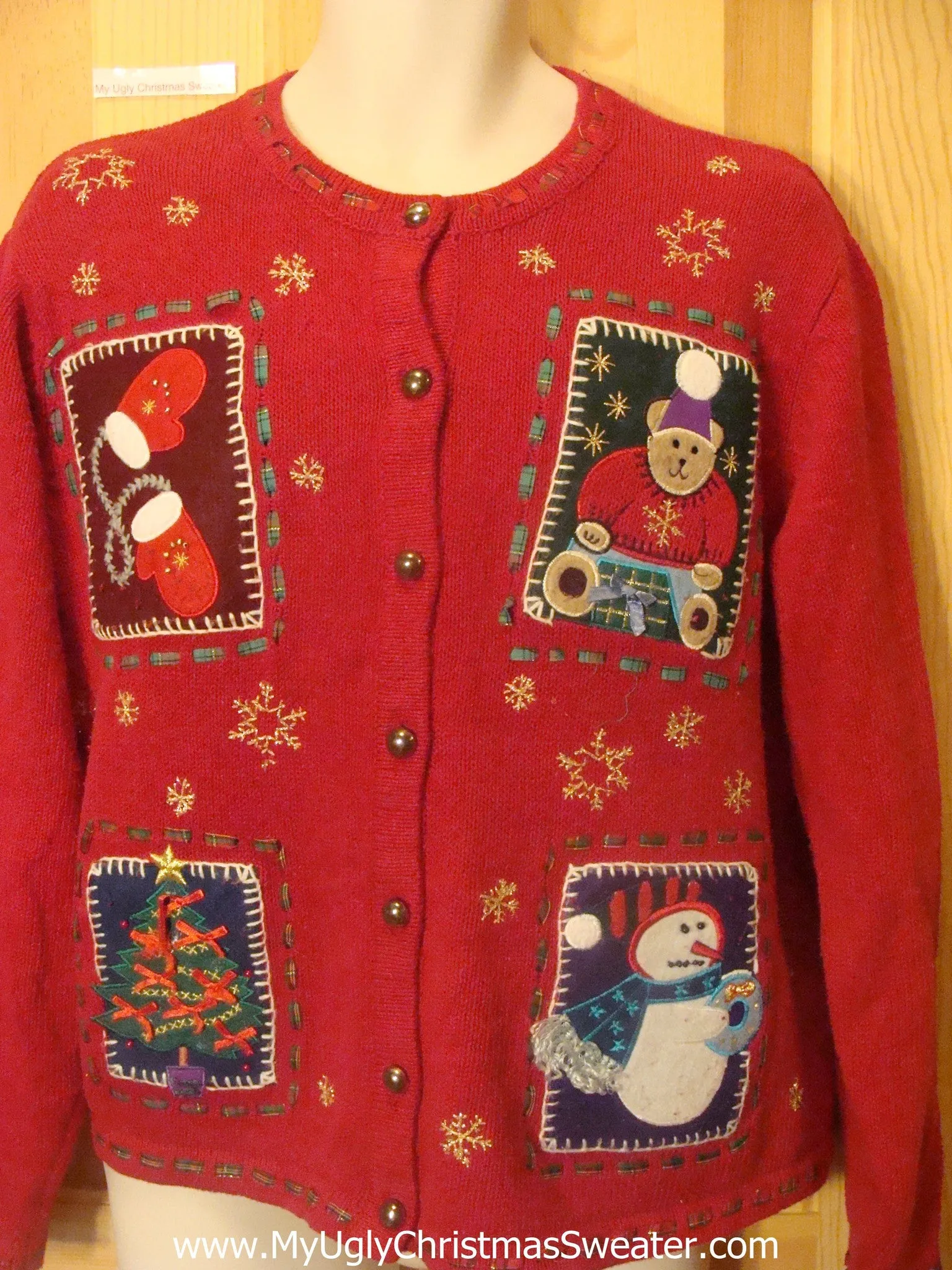 Cheesy Christmas Jumper Sweater Crafty Patchwork Cuteness