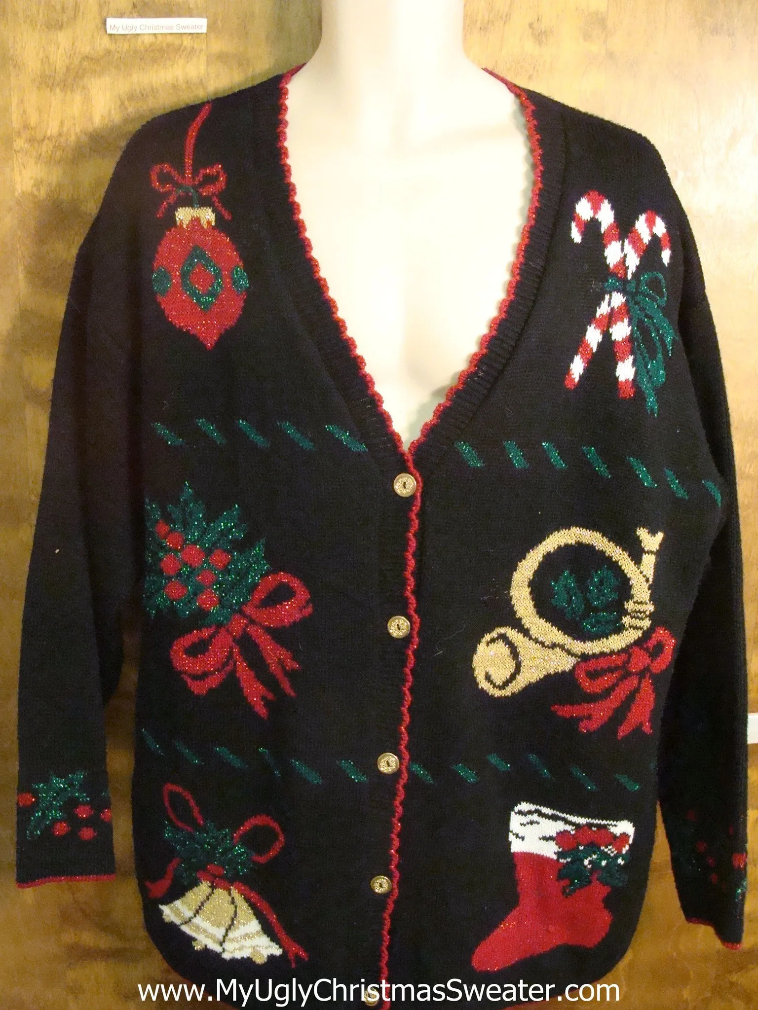 Christmas Horn and Bells Ugly Christmas Sweater