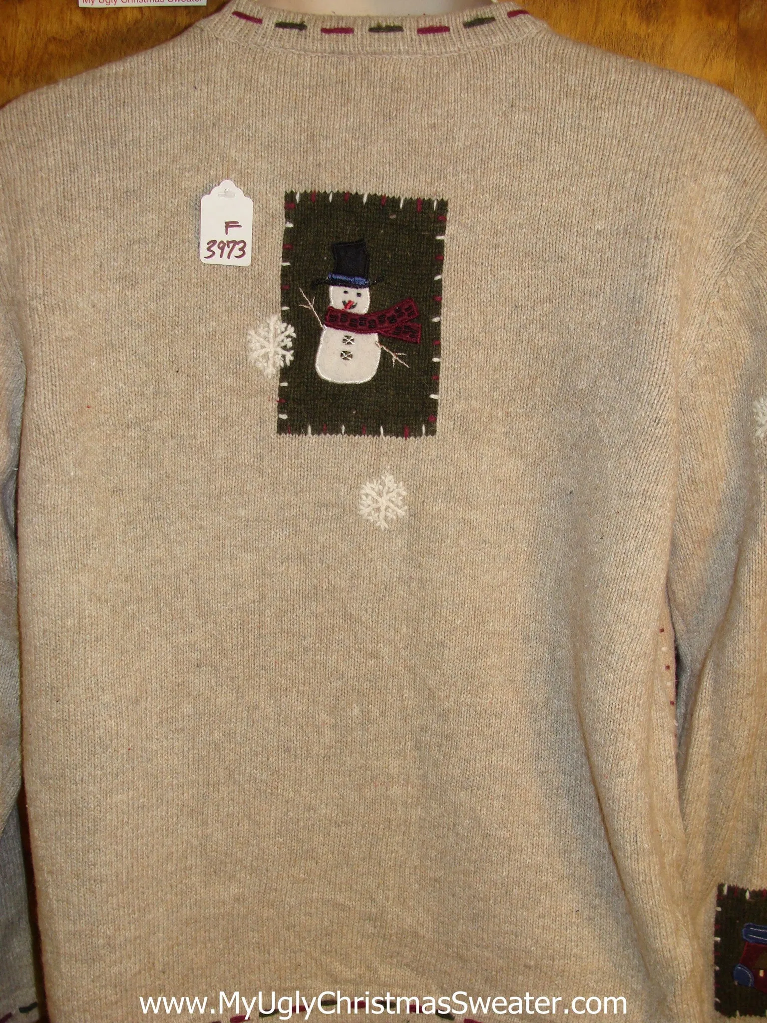 Crafty Patches of Snowmen Holiday Sweater