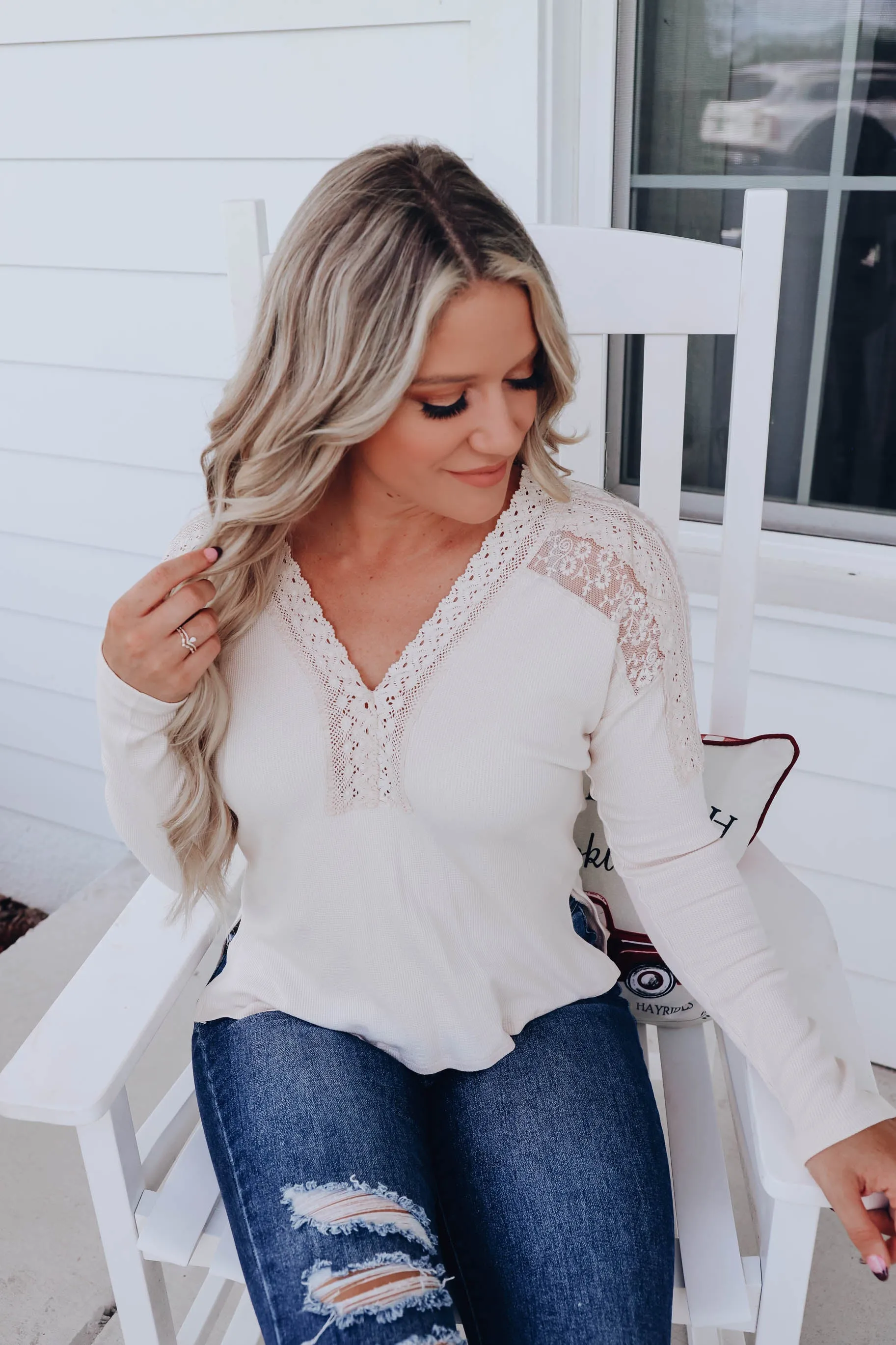 Dalary Thermal Knit Top - Ivory