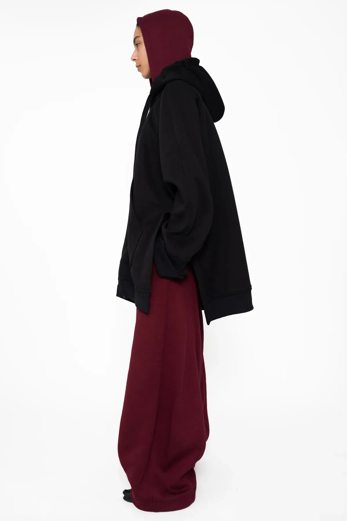 Double Hood Hoodie in Black by Melitta Baumeister