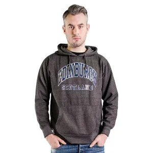 Edinburgh Harvard Print Hooded Top Charcoal