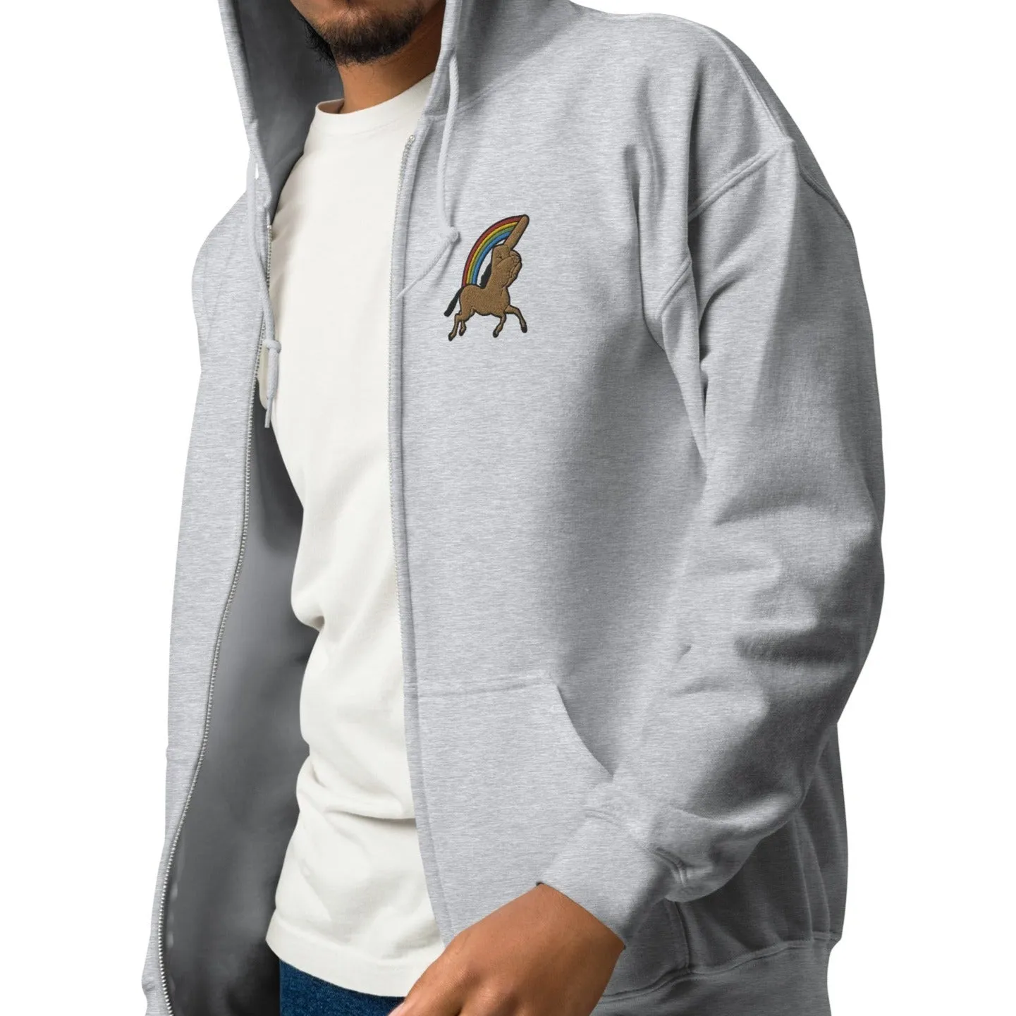 F Uninicorn Embroidered Heavy Blend Zip Hoodie