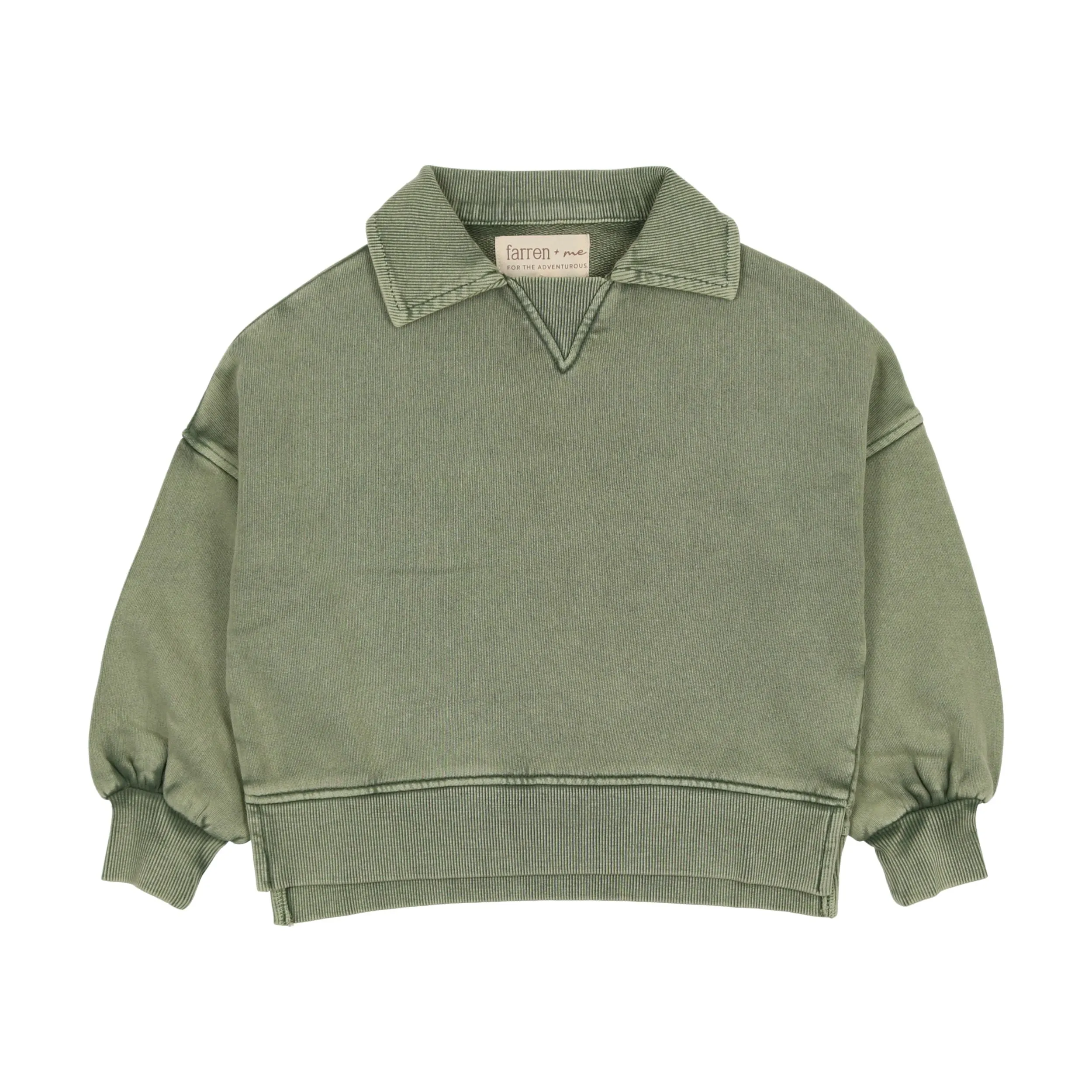 Farren and Me Washed Khaki Boys Sweatshirt Polo