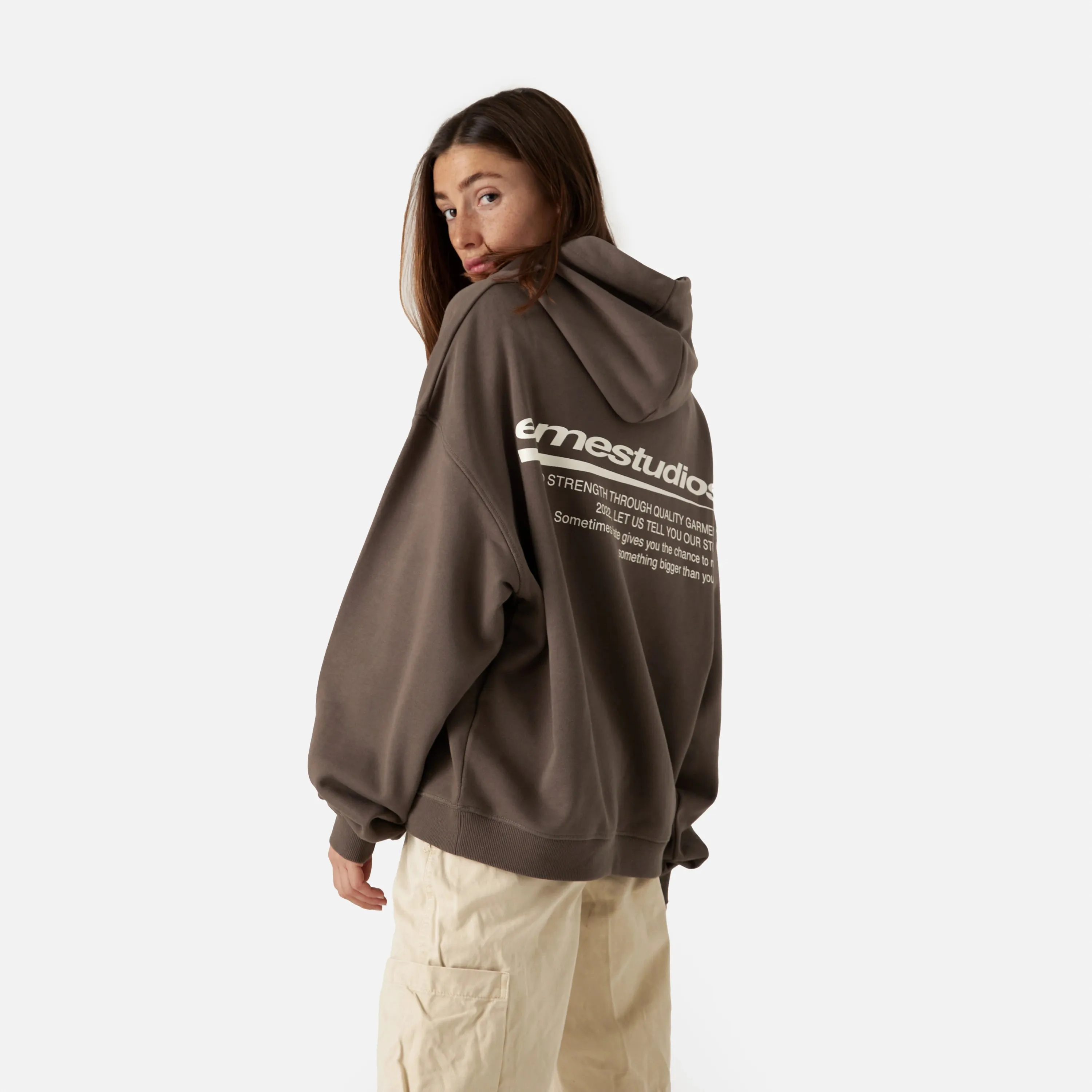 Fate Muddy Brown Oversized Hoodie