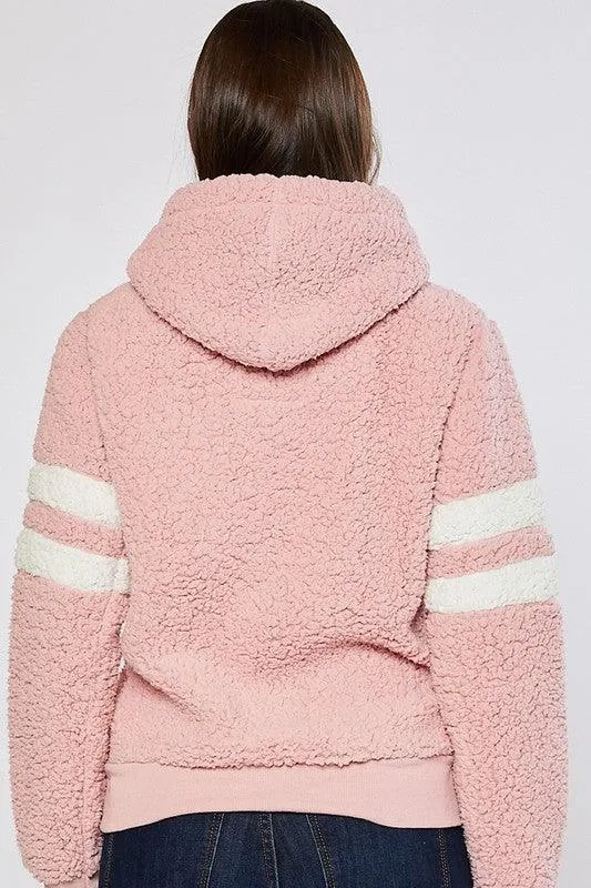 FINAL SALE -  Pink Sherpa Pullover Hoodie