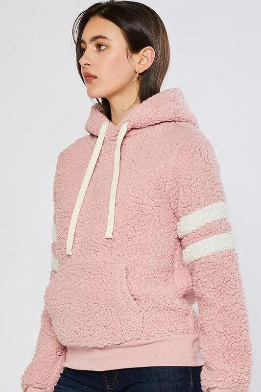 FINAL SALE -  Pink Sherpa Pullover Hoodie