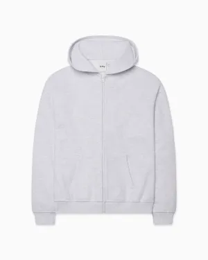 Fleece Oversized Zip Hoodie | Light Heather Grey