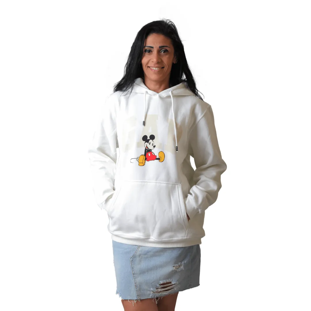 GAP X Mickey Women Hoodie (Oversized) - White