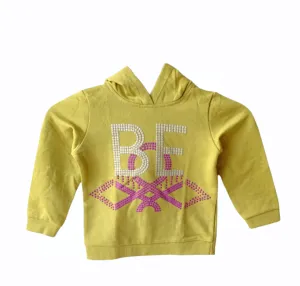 Girls Benetton Sweatshirt with Hoodie - Green