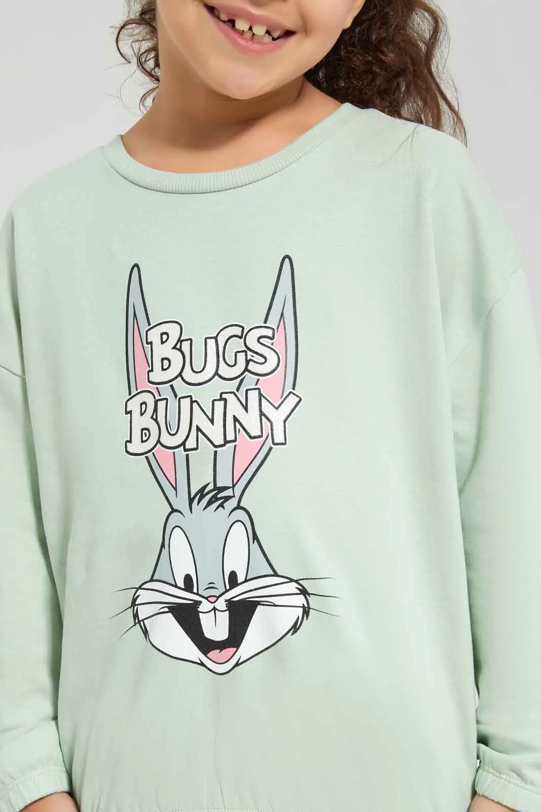 Girls Mint Bugs Bunny Sweatshirt