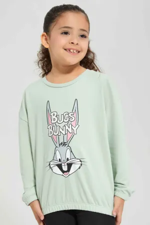 Girls Mint Bugs Bunny Sweatshirt