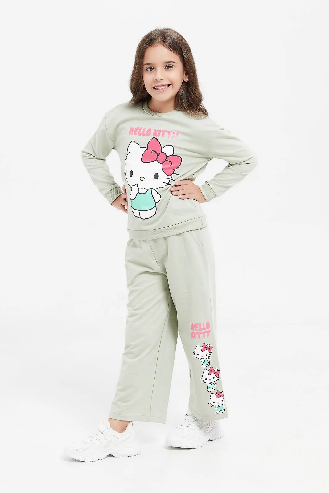 Girls Mint Hello Kitty Print Sweatshirt