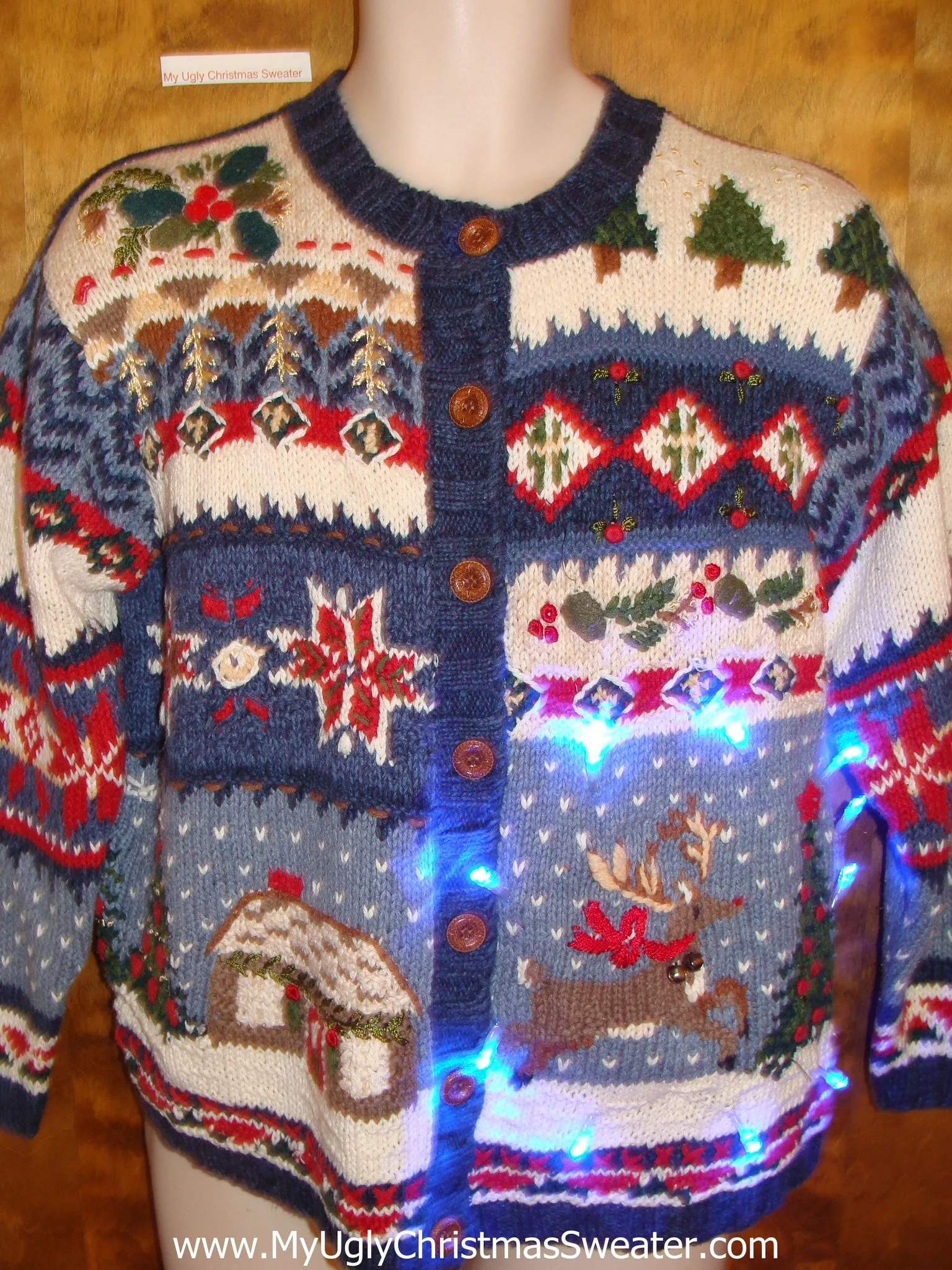 Holiday Mess with Reindeer Tacky Xmas Sweater with Lights