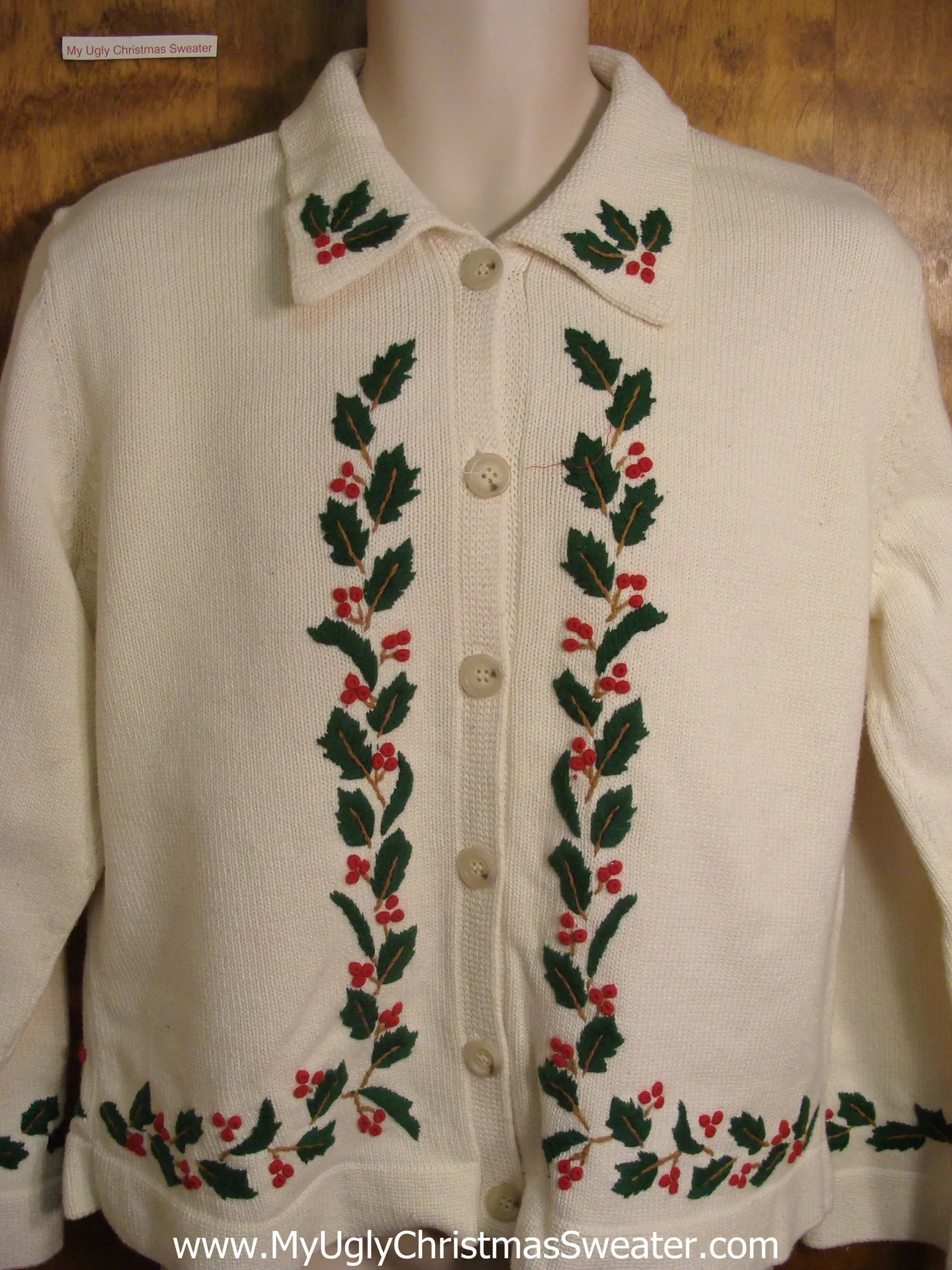 Holly Boughs Tacky Christmas Sweater