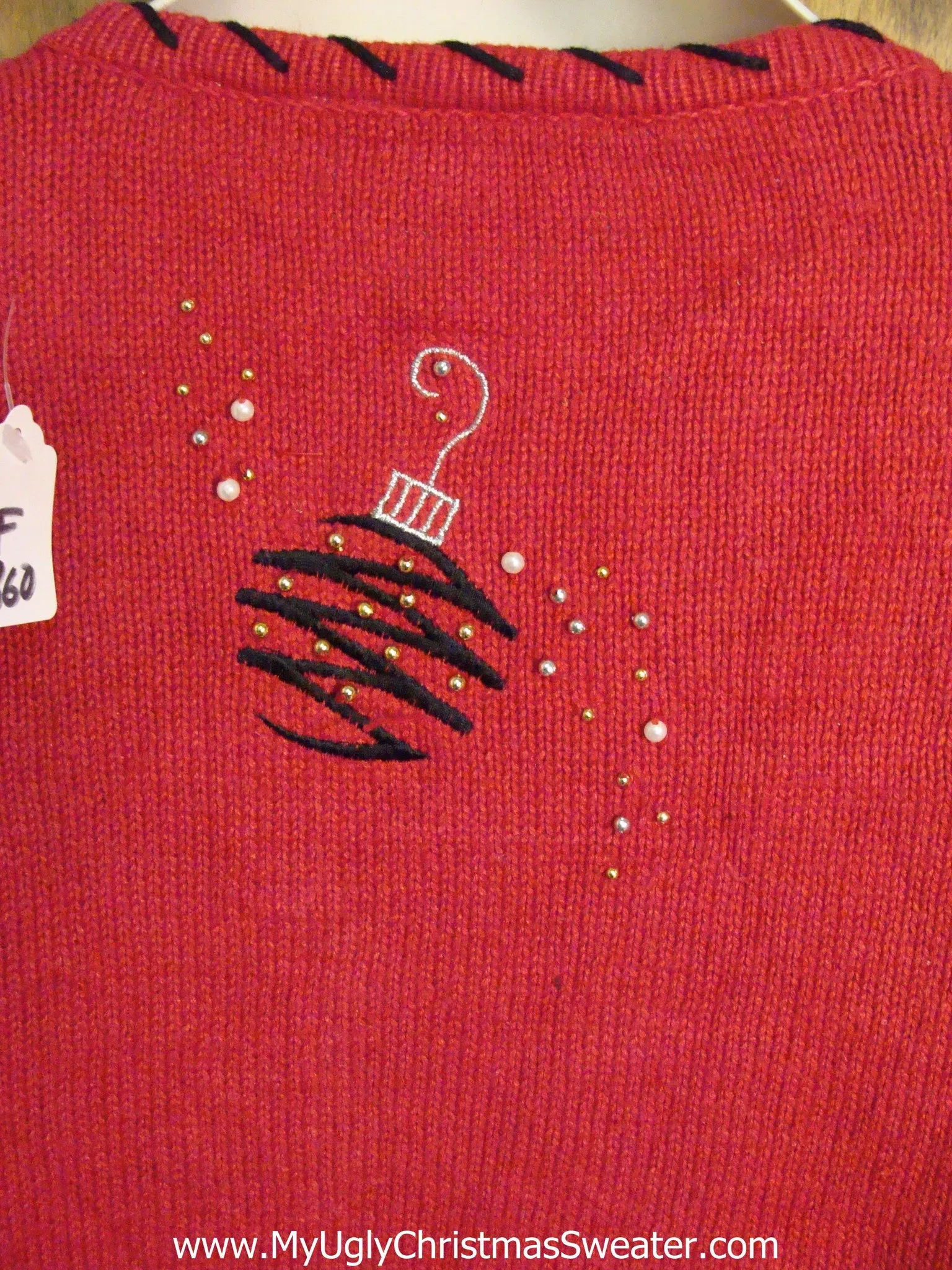 Horrible Bling Ornaments Red Ugly Christmas Jumper