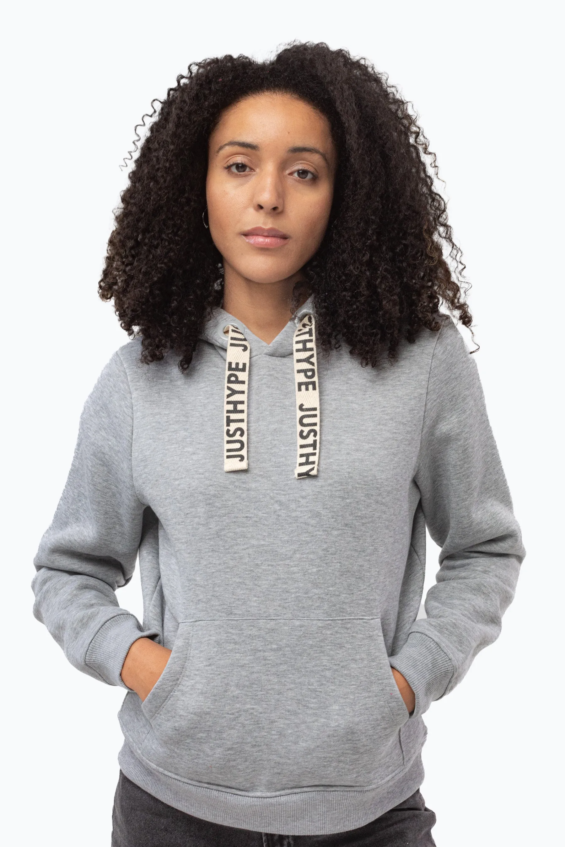 Hype Grey Drawcord Women'S Pullover Hoodie