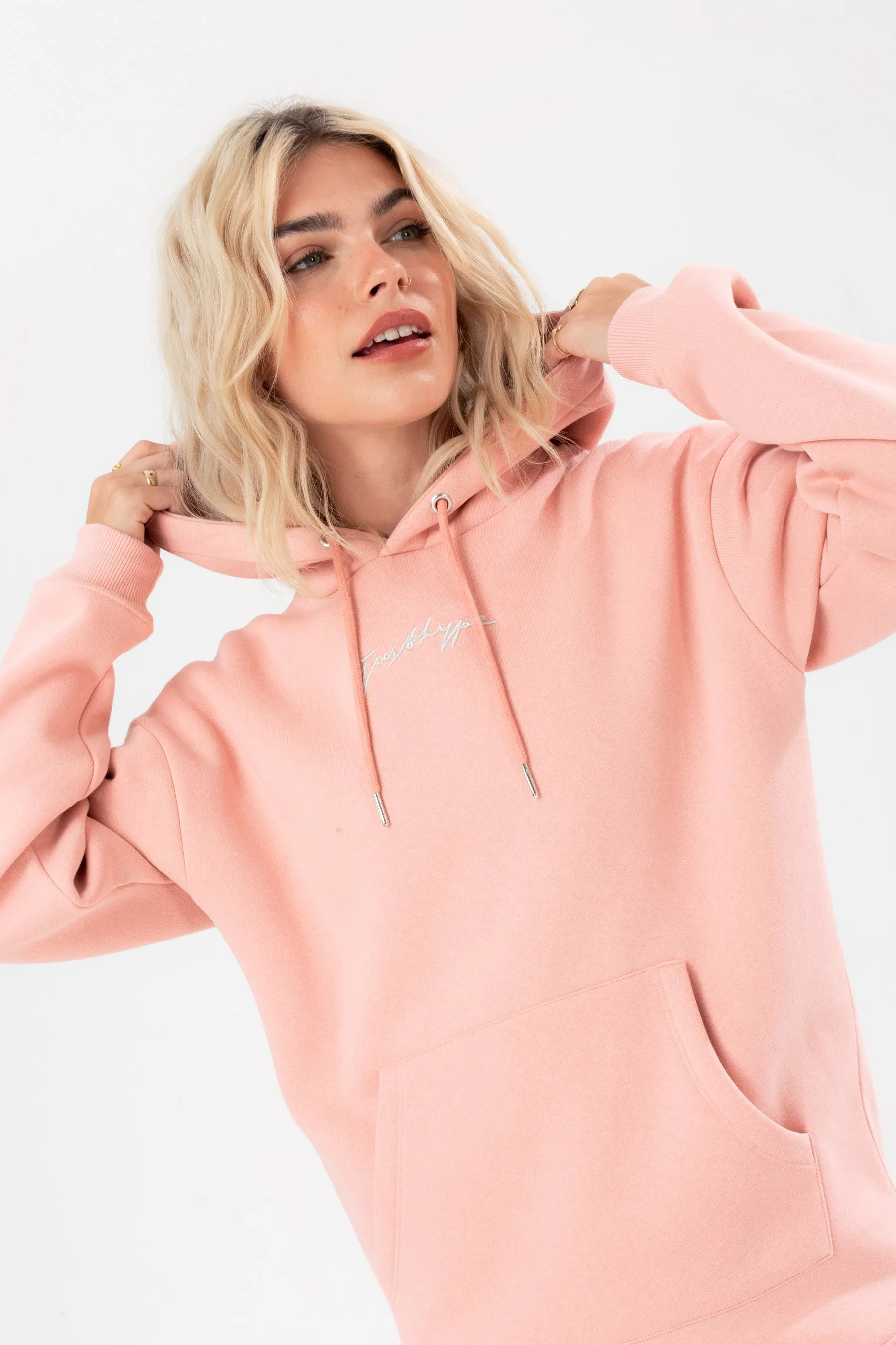 Hype Womens Blush Justhype Scribble Hoodie