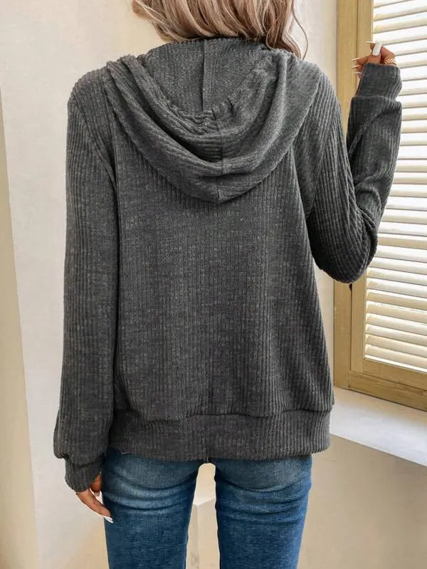 iForgirls Grey Plain Hoodie Cardigan