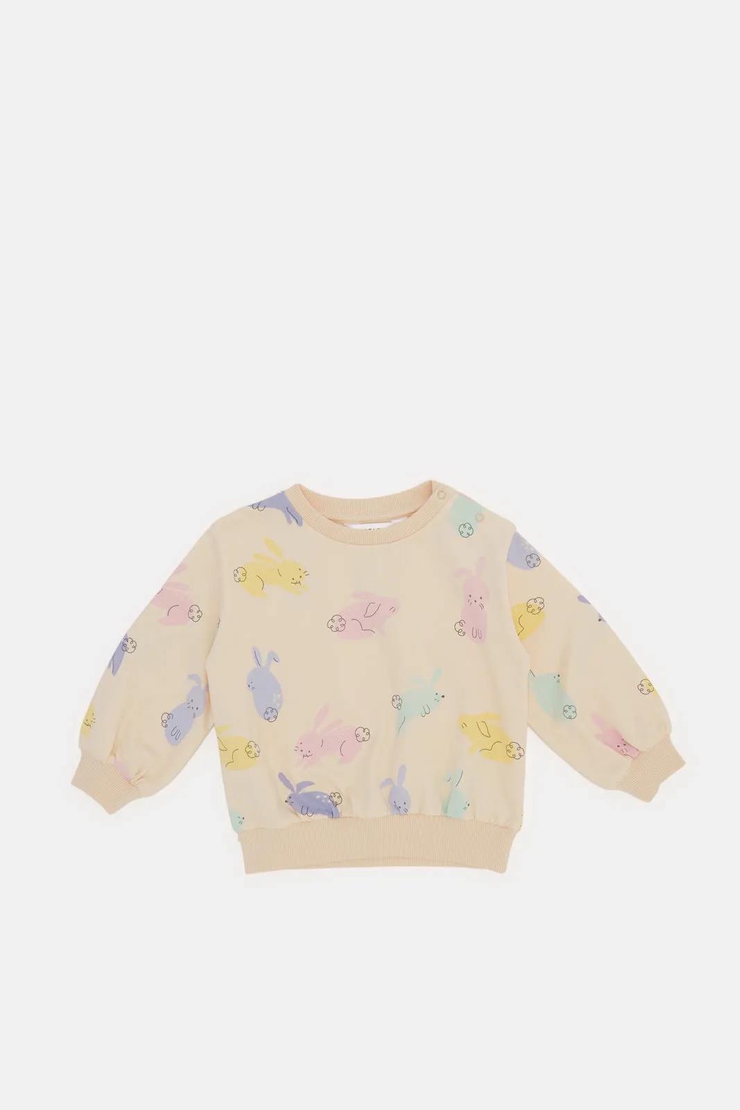 Infant Girls Apricot Printed Sweatshirt