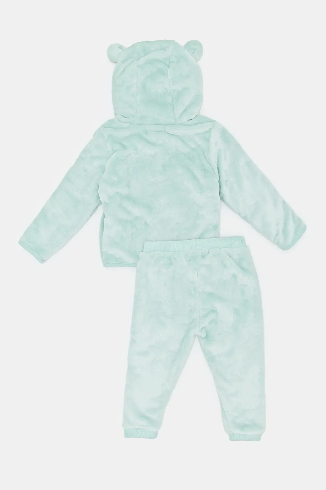 Infant Girls Blue Hooded Jog Suit (2 Piece)