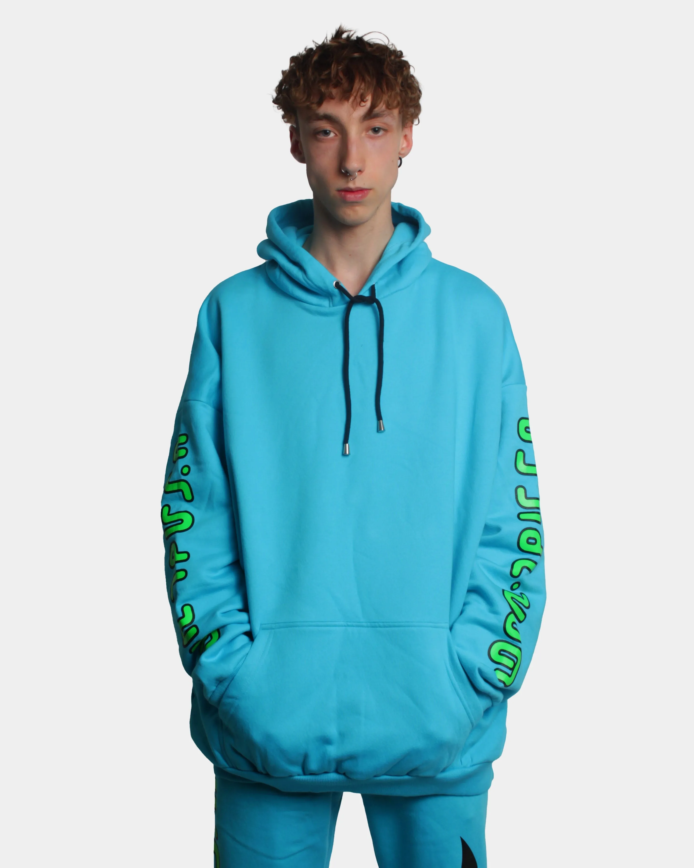 INVASION OVERSIZED HOODIE TURQUOISE