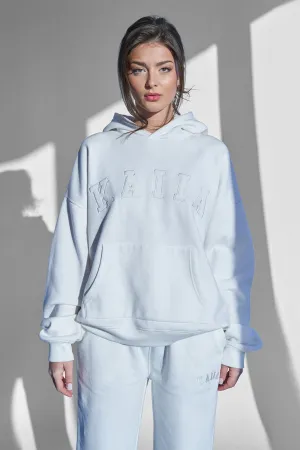 KAIIA SLOGAN OVERSIZED HOODIE WHITE