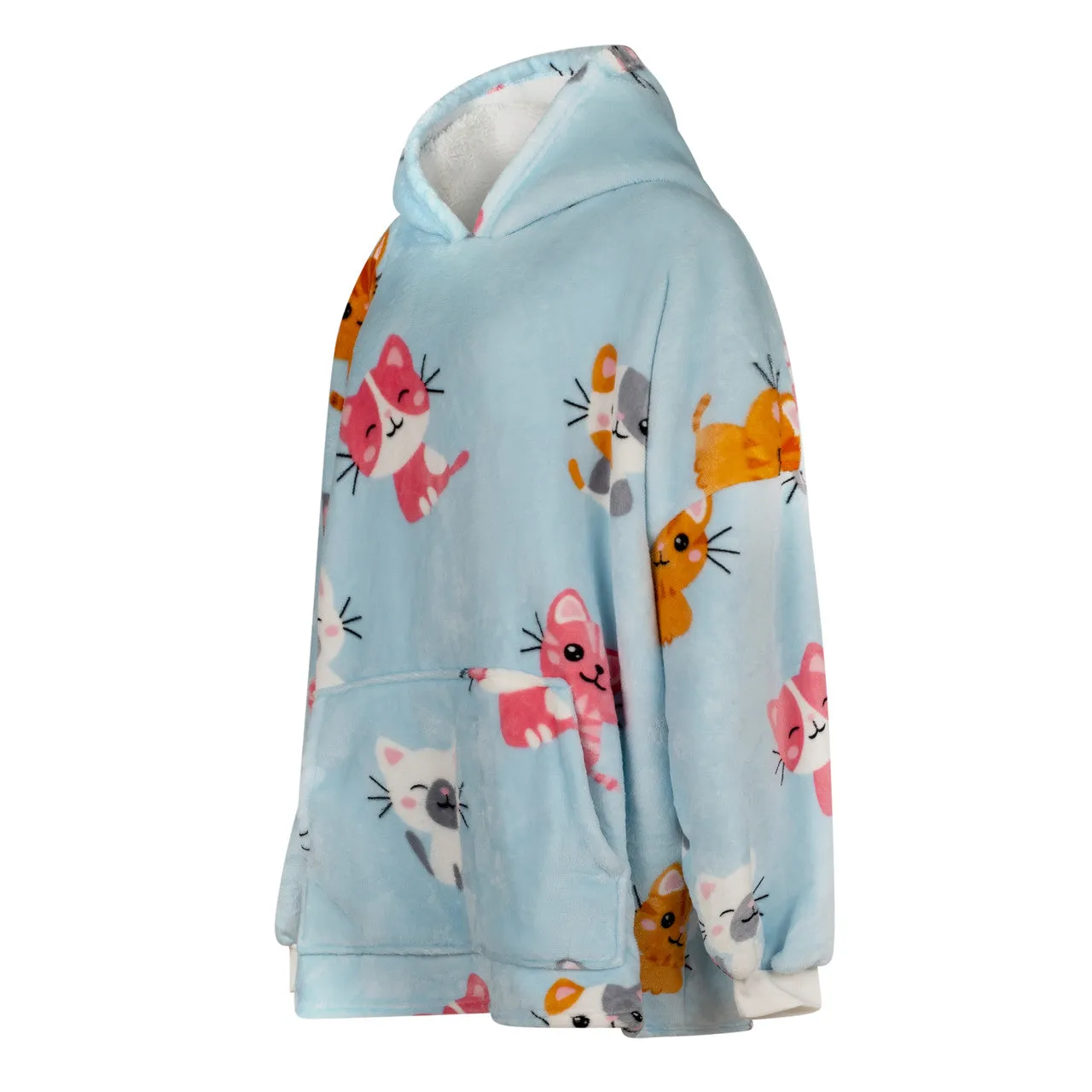 Kitties Fleece Oversized Blanket Hoodie