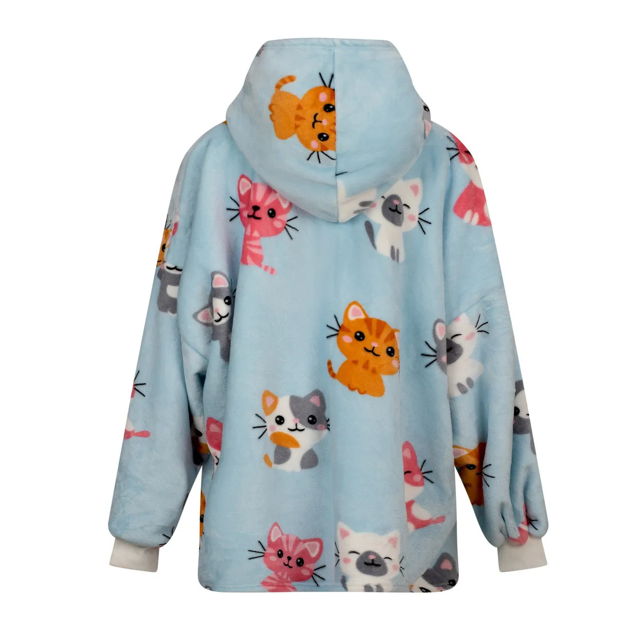 Kitties Fleece Oversized Blanket Hoodie