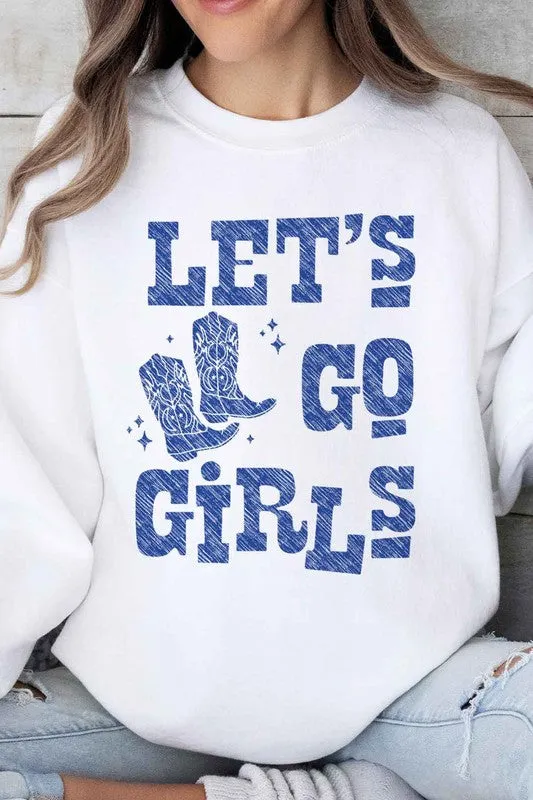 LETS GO GIRLS WESTERN BOOTS OVERSIZED SWEATSHIRT