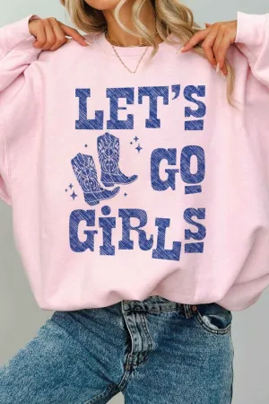 LETS GO GIRLS WESTERN BOOTS OVERSIZED SWEATSHIRT