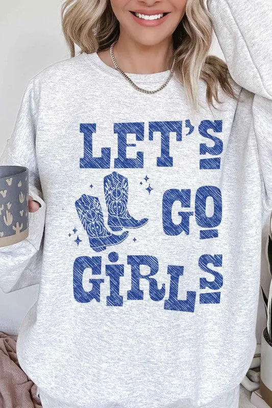 LETS GO GIRLS WESTERN BOOTS OVERSIZED SWEATSHIRT